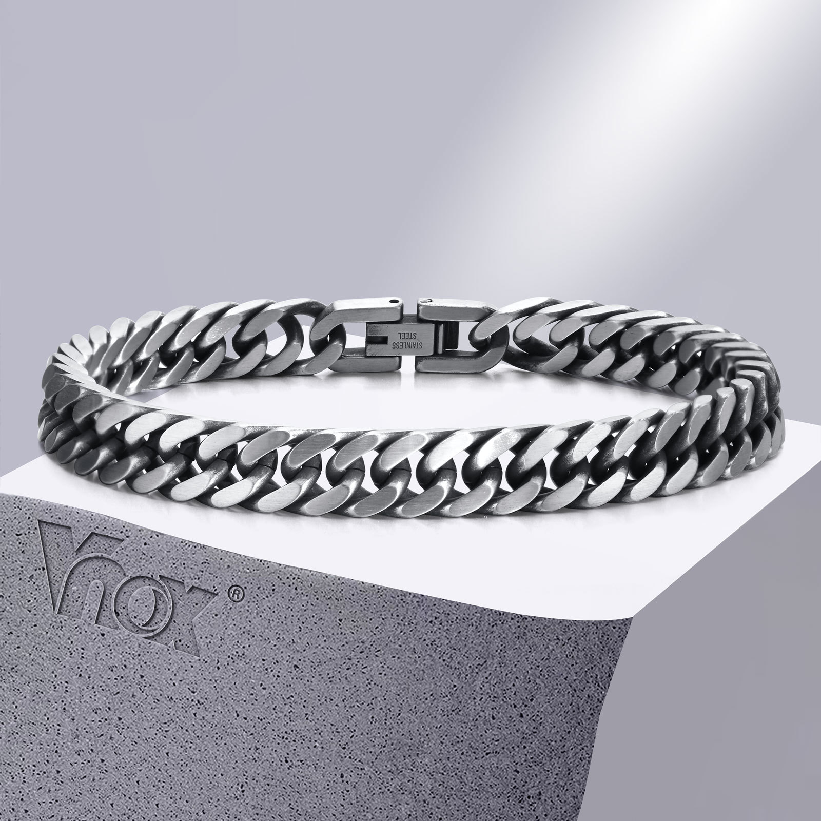 Ceramic Link Bracelet - Vnox Chunky Retro kubańskie bransoletki łańcuszkowe