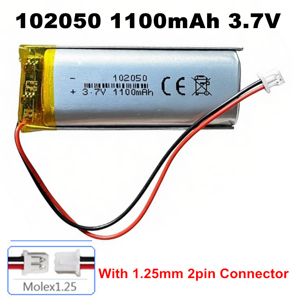 Smartwatch Headset - 102050 3.7V 1100mAh Z wtyczką JST