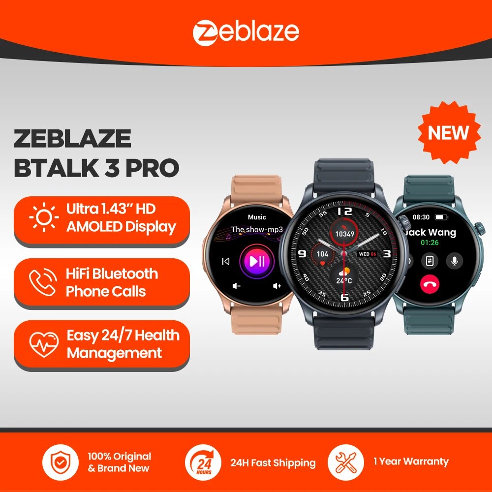 Nowy Zeblaze Btalk 3 PRO 1,43- – Smartwatch Faces recenzja i cena